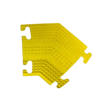 Kable Kontrol Cable Protector 45 Deg Right Turn, 1 Channel, Rubber, Yellow FCC999-ELR-YELLOW
